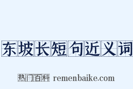 东坡长短句近义词是什么意思的图片